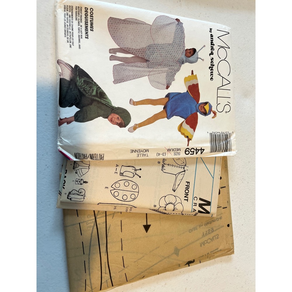 McCalls 4459 Toddler Costume Sewing Pattern Forest Friends Ladybug Bird Size 3-4